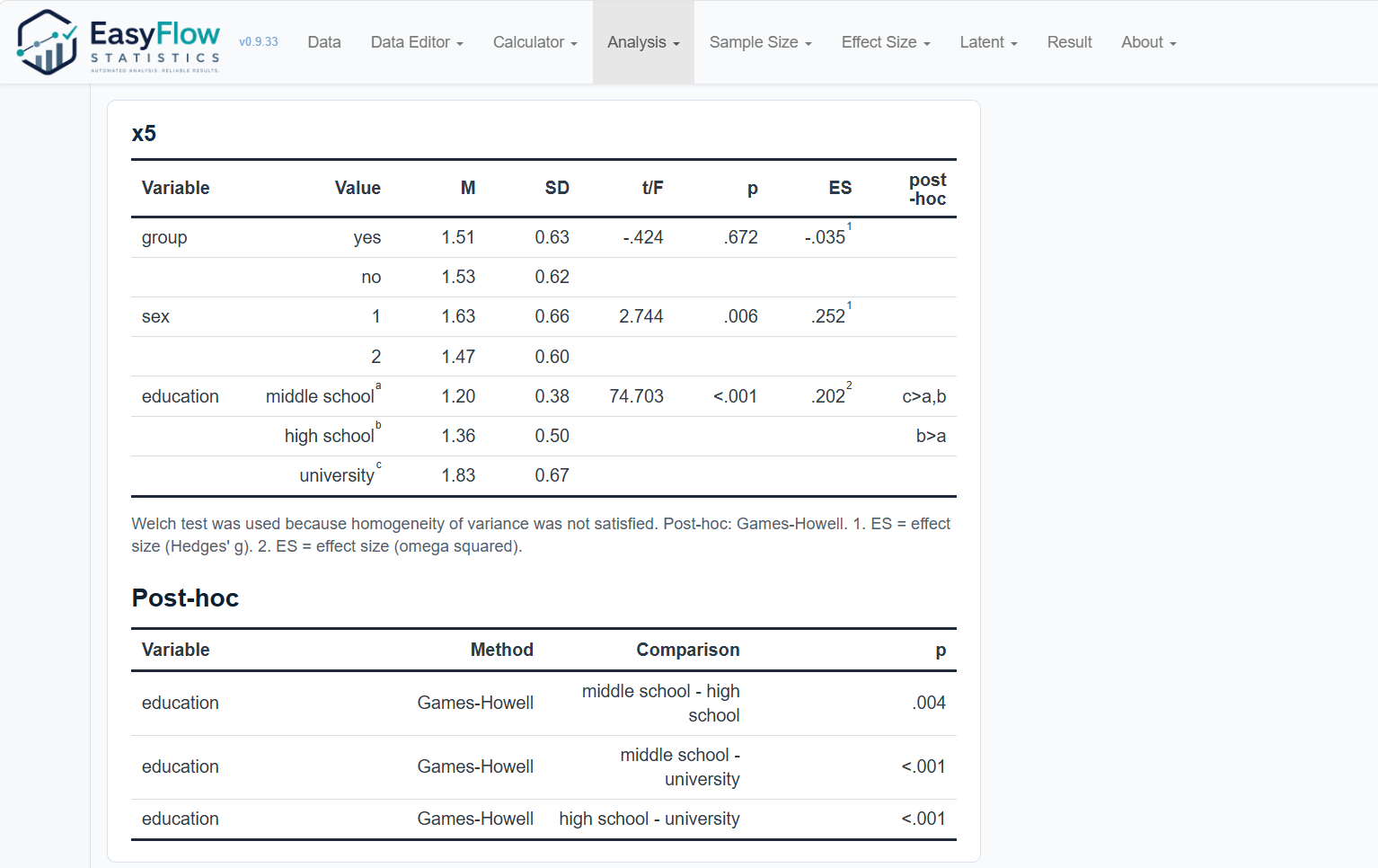 EFS workflow screen 10